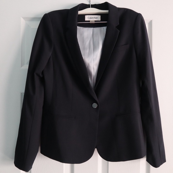 Calvin Klein Navy Button Blazer - Picture 1 of 16